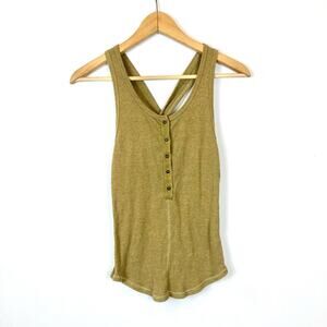 We the Free XS Green Button neck Tank top